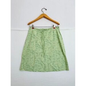 Gap Y2K Vintage Sage Green Floral 2003 Midi Skirt Cottagecore Retro VTG